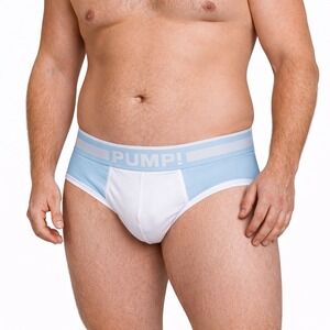 PUMP! Classic Cotton Briefs Blue/White Size XXL (34-36) NWT